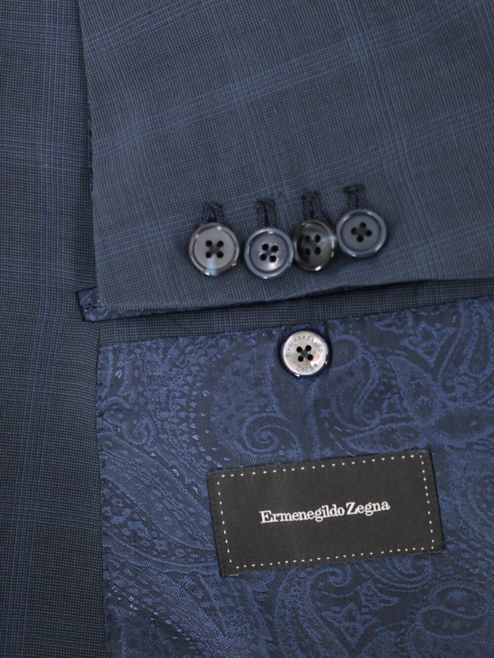 Ermenegildo Zegna Sport Coat Mens 52L Windowpane Plaid Mila Wool Two Button blue